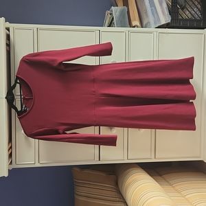 Baukjen Northwood Dress, Deep Red Long sleeve Jersey Dress, US 8